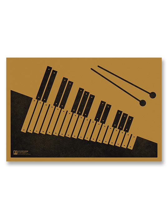 Xylophone Poster, Music Art Print, Yellow