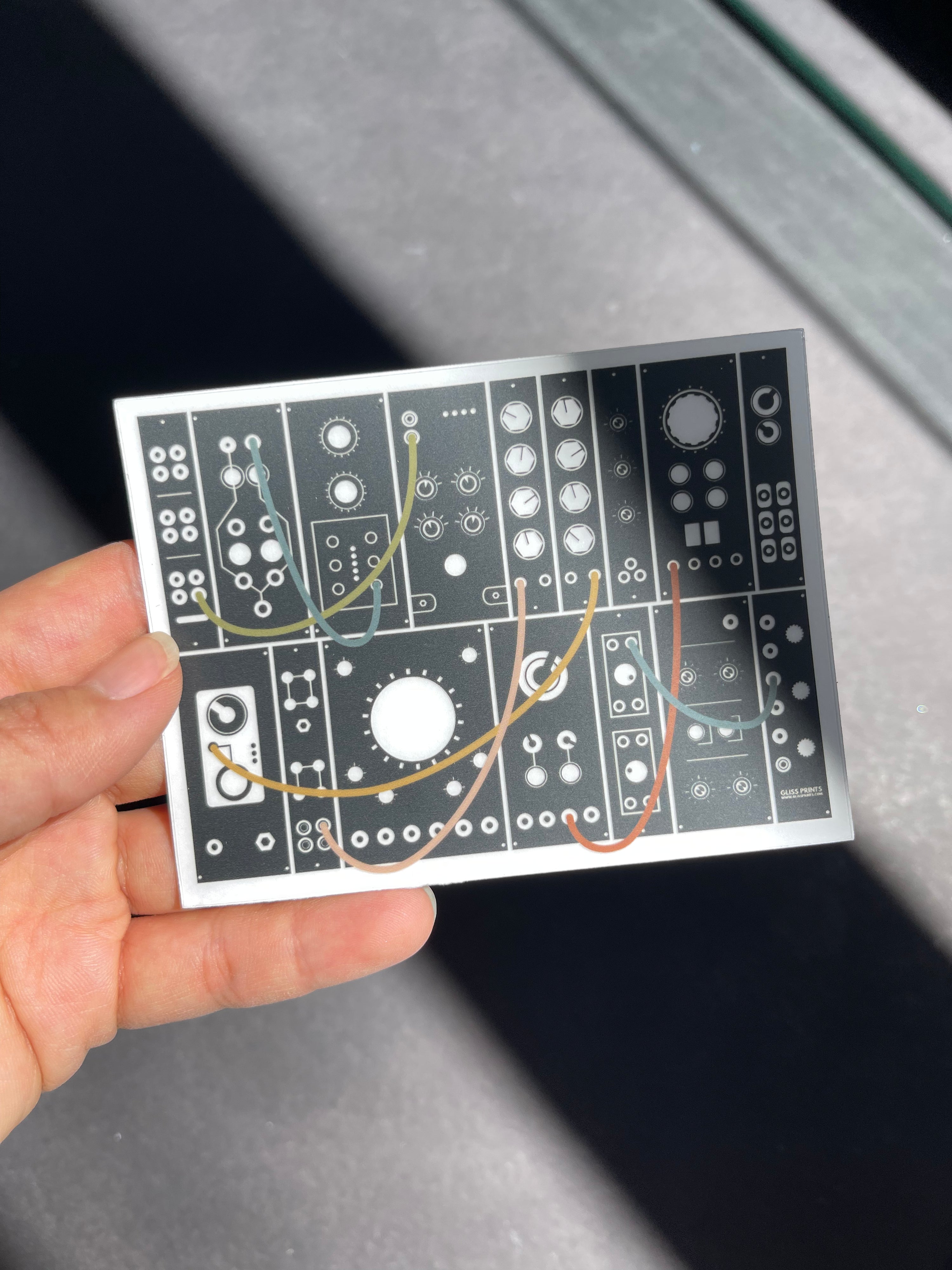 Modular Synthesizer Clear Frosted Sticker - Eurorack Inspired Design