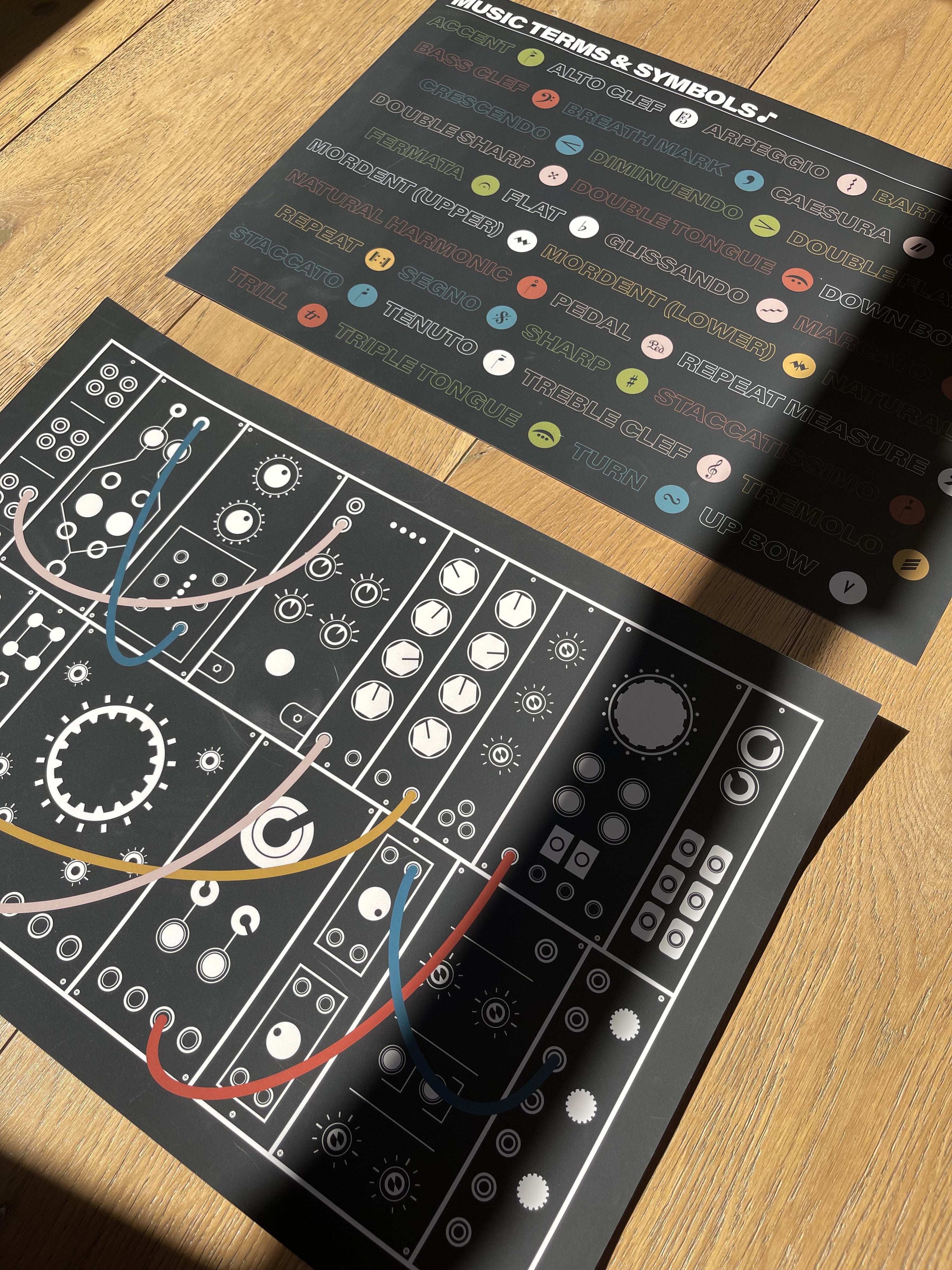 Modular Synthesizer Poster, Eurorack Inspired Print, Black