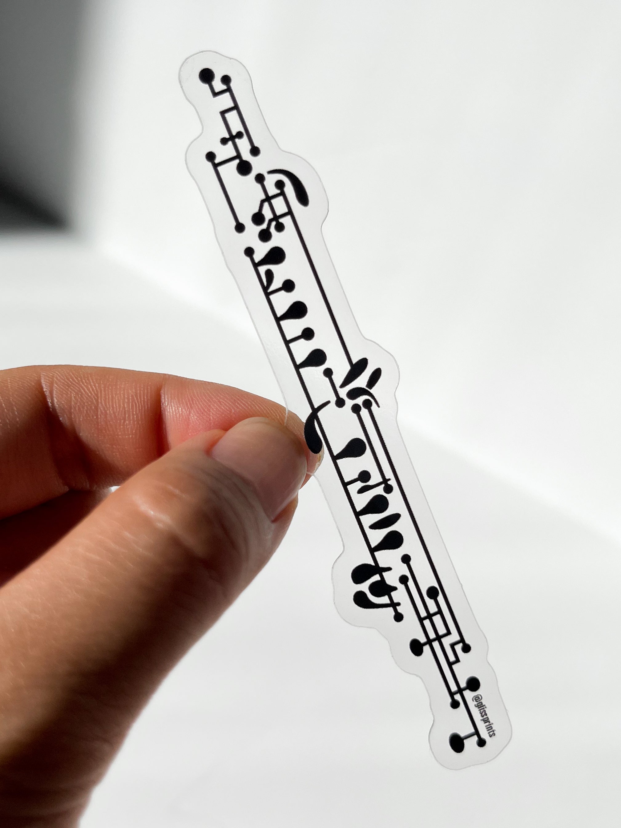 Oboe Keys Clear Sticker