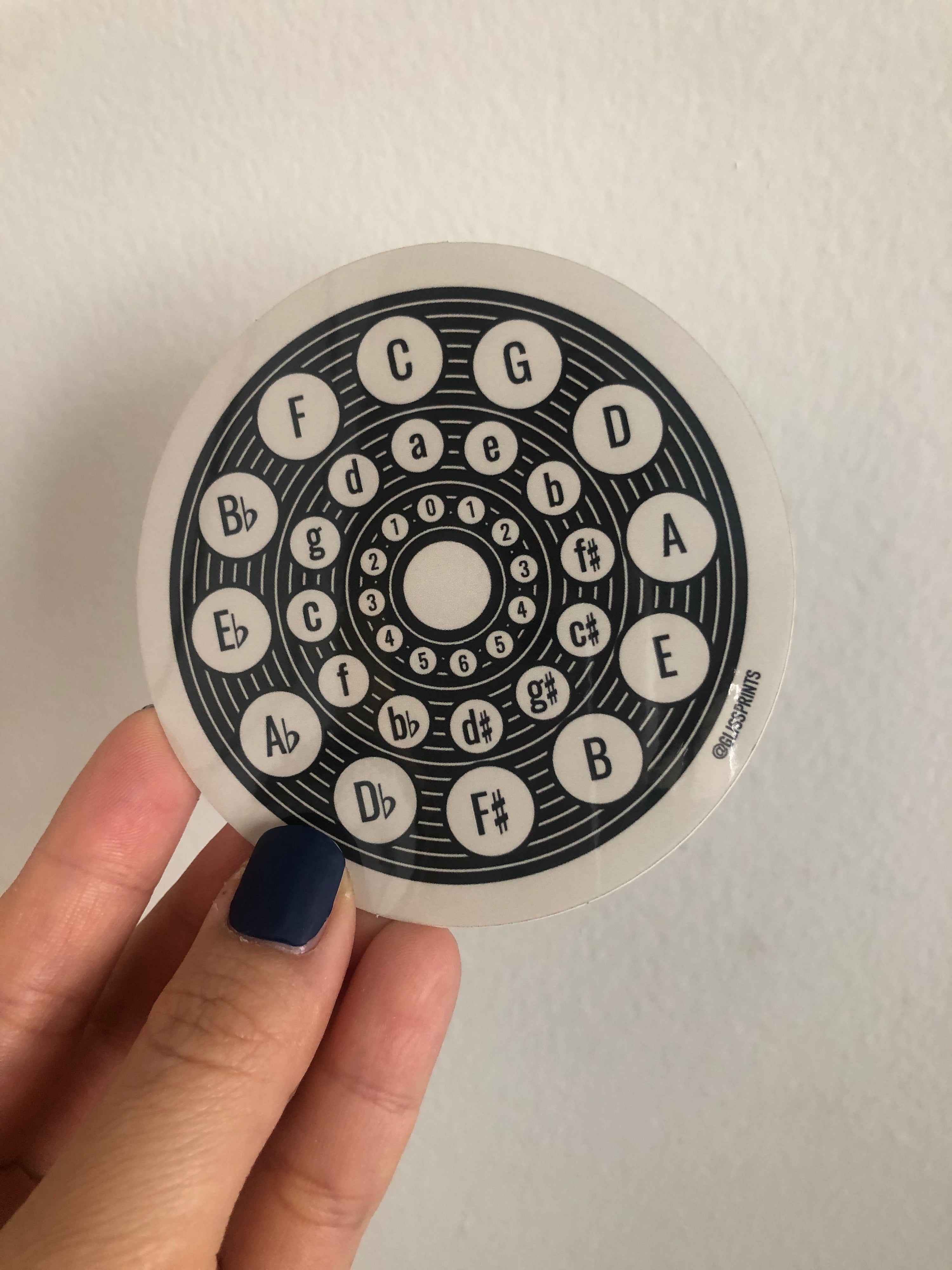 Circle of Fifths Sticker, Cream