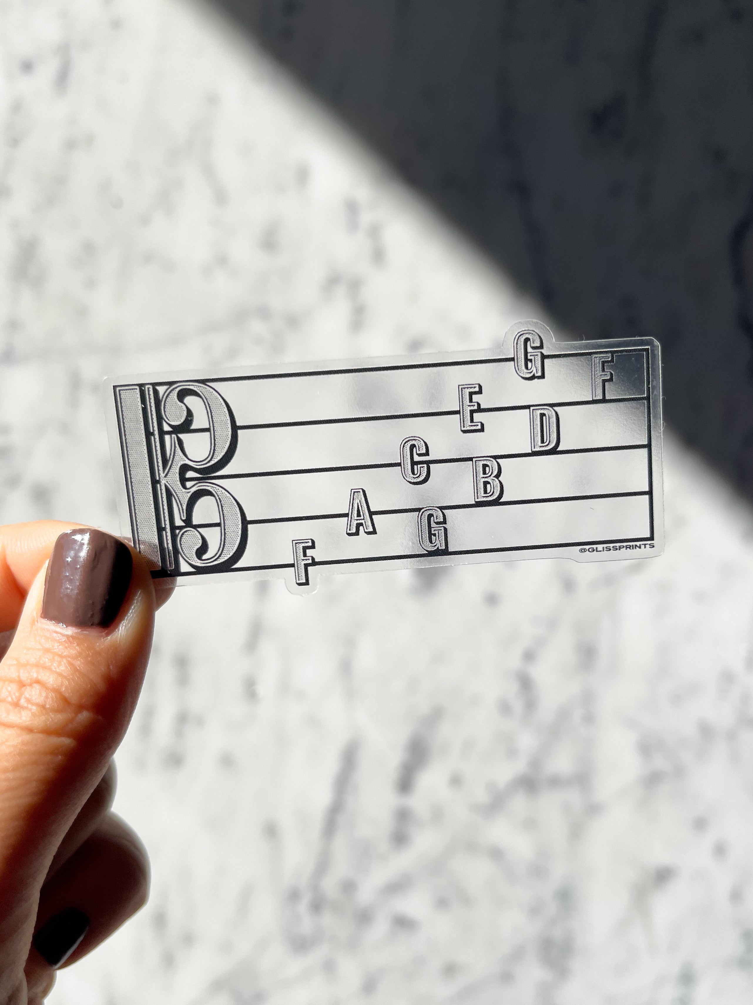 Alto Clef Note Names Transparent Sticker – Gliss Prints
