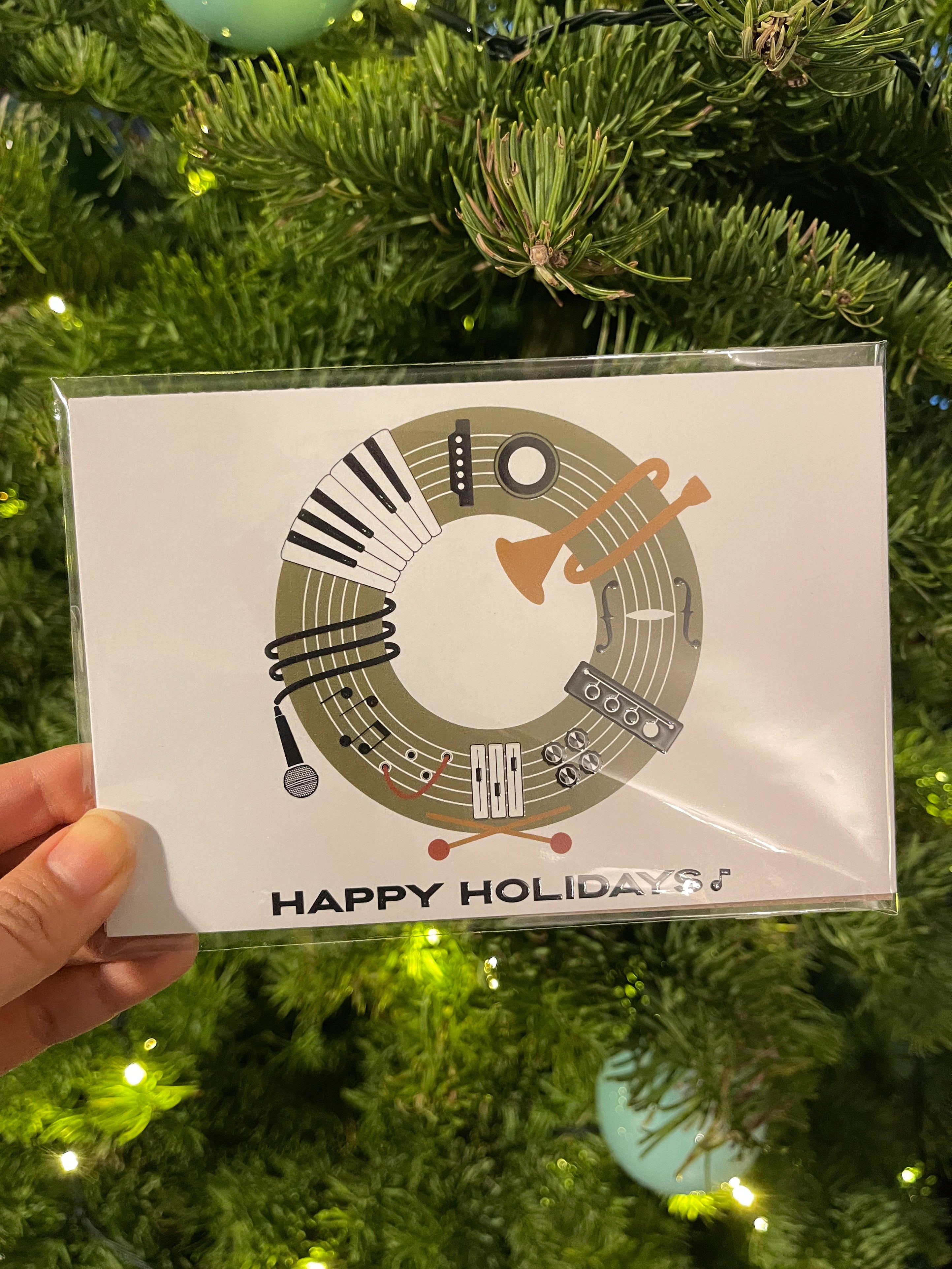 Music Wreath Holiday Greeting Card