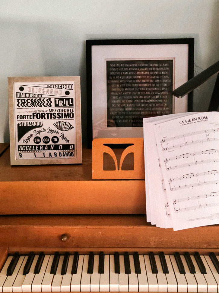 Music Terms Posters, Music Room Decor Cream