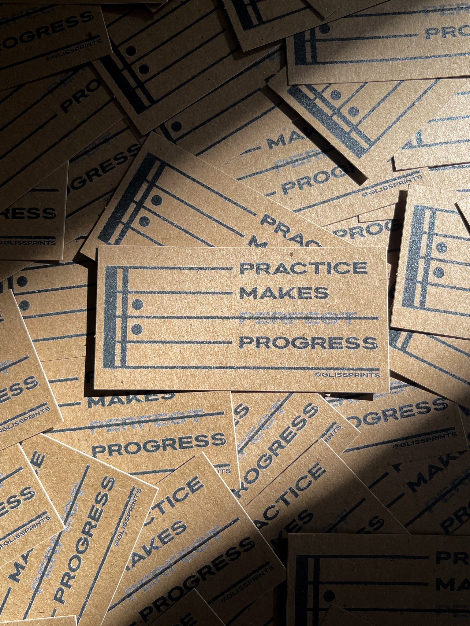 Practice Makes Progress Kraft Paper Sticker