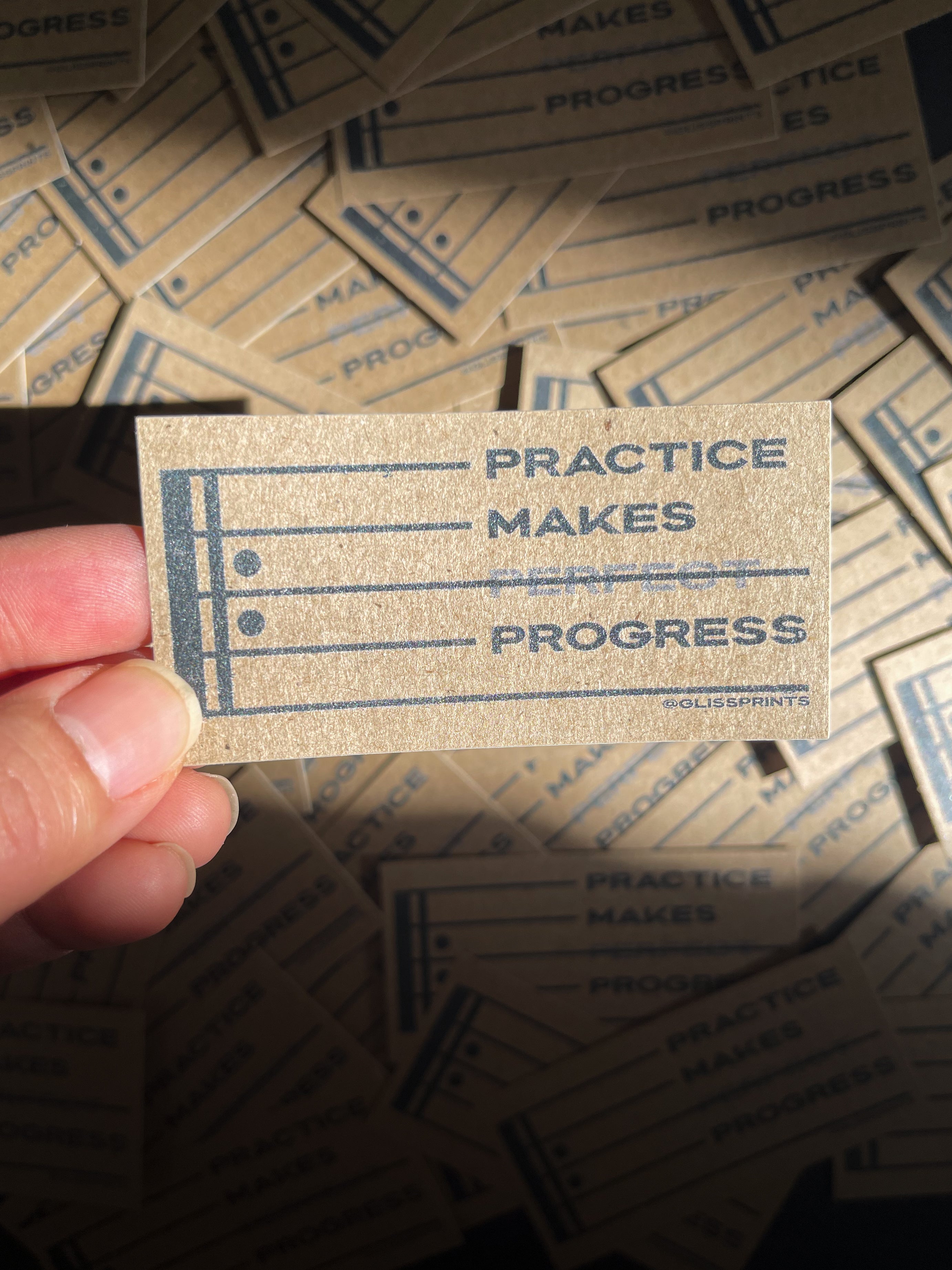 Practice Makes Progress Kraft Paper Sticker