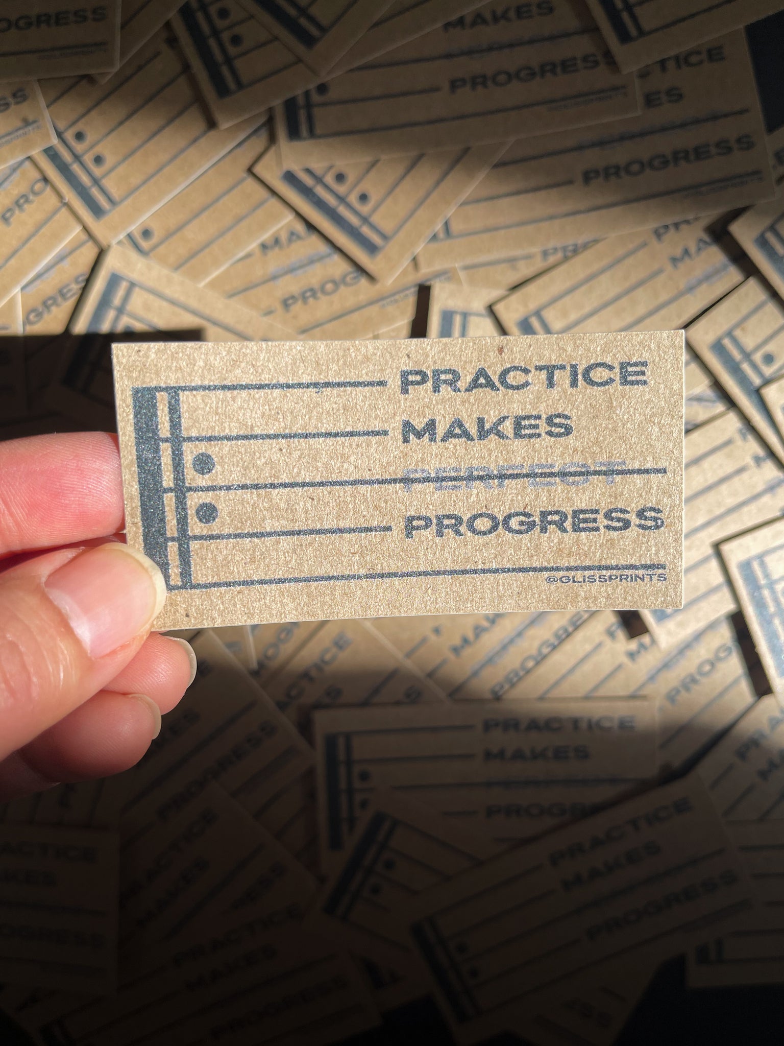 Practice Makes Progress Kraft Paper Sticker – Gliss Prints