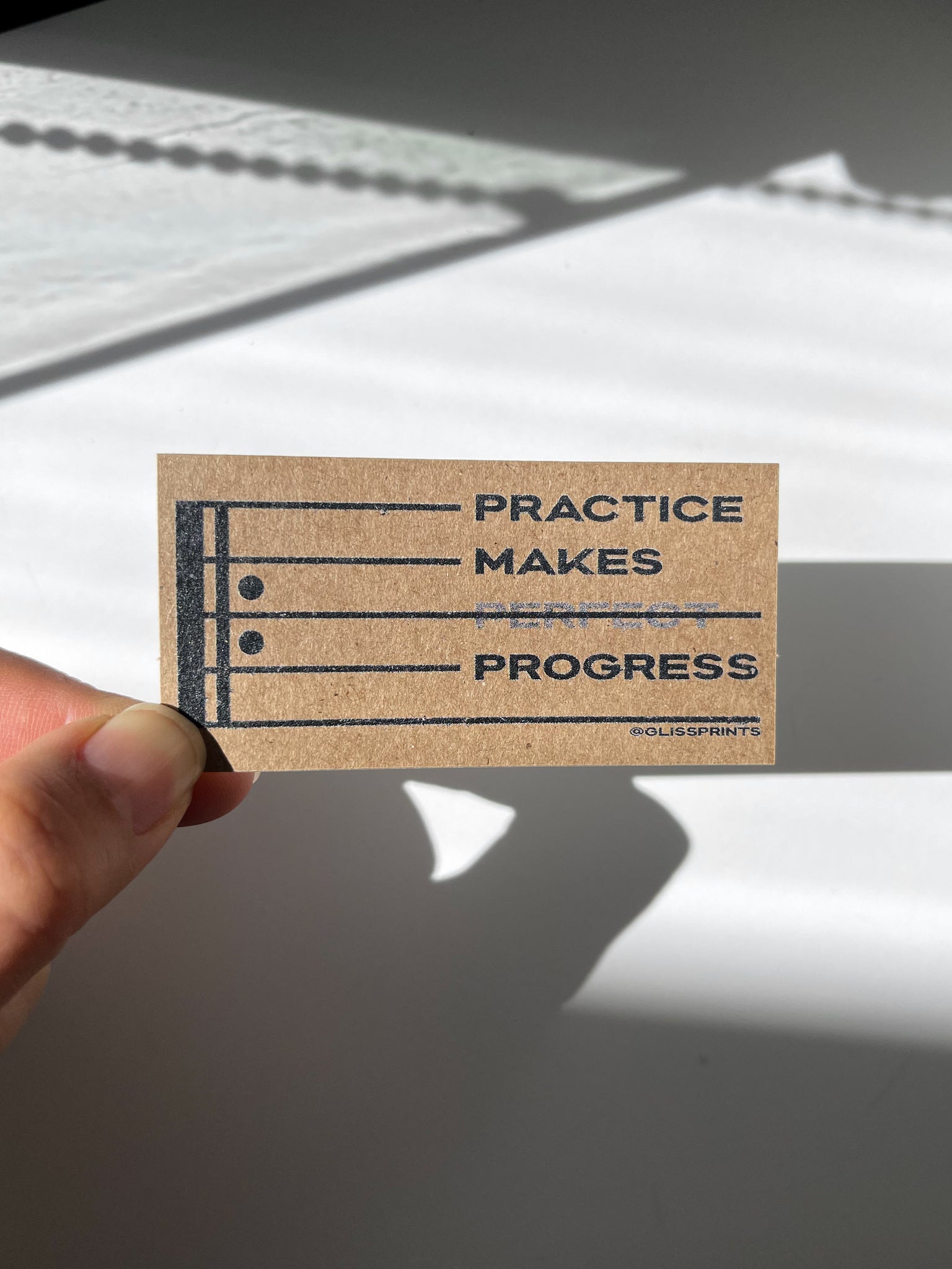 Practice Makes Progress Kraft Paper Sticker