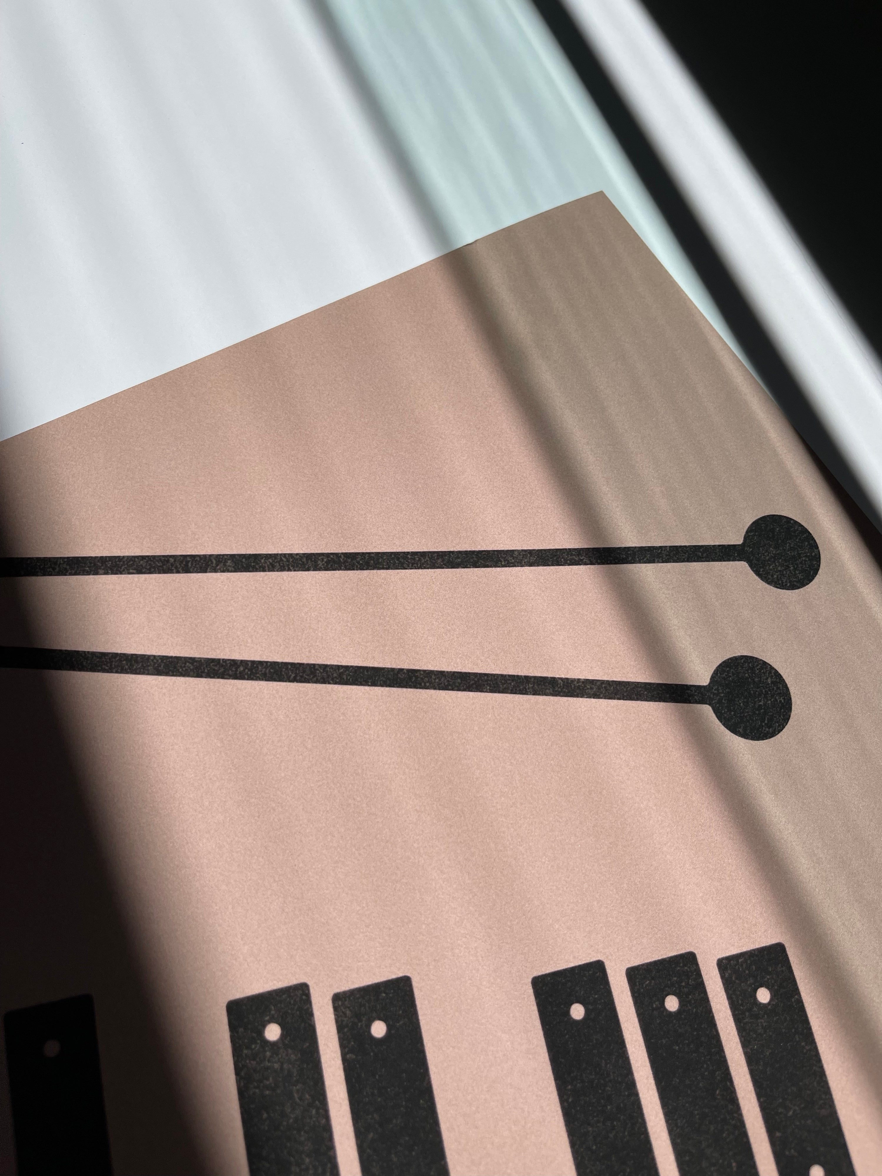 Xylophone Poster, Music Art Print, Pink