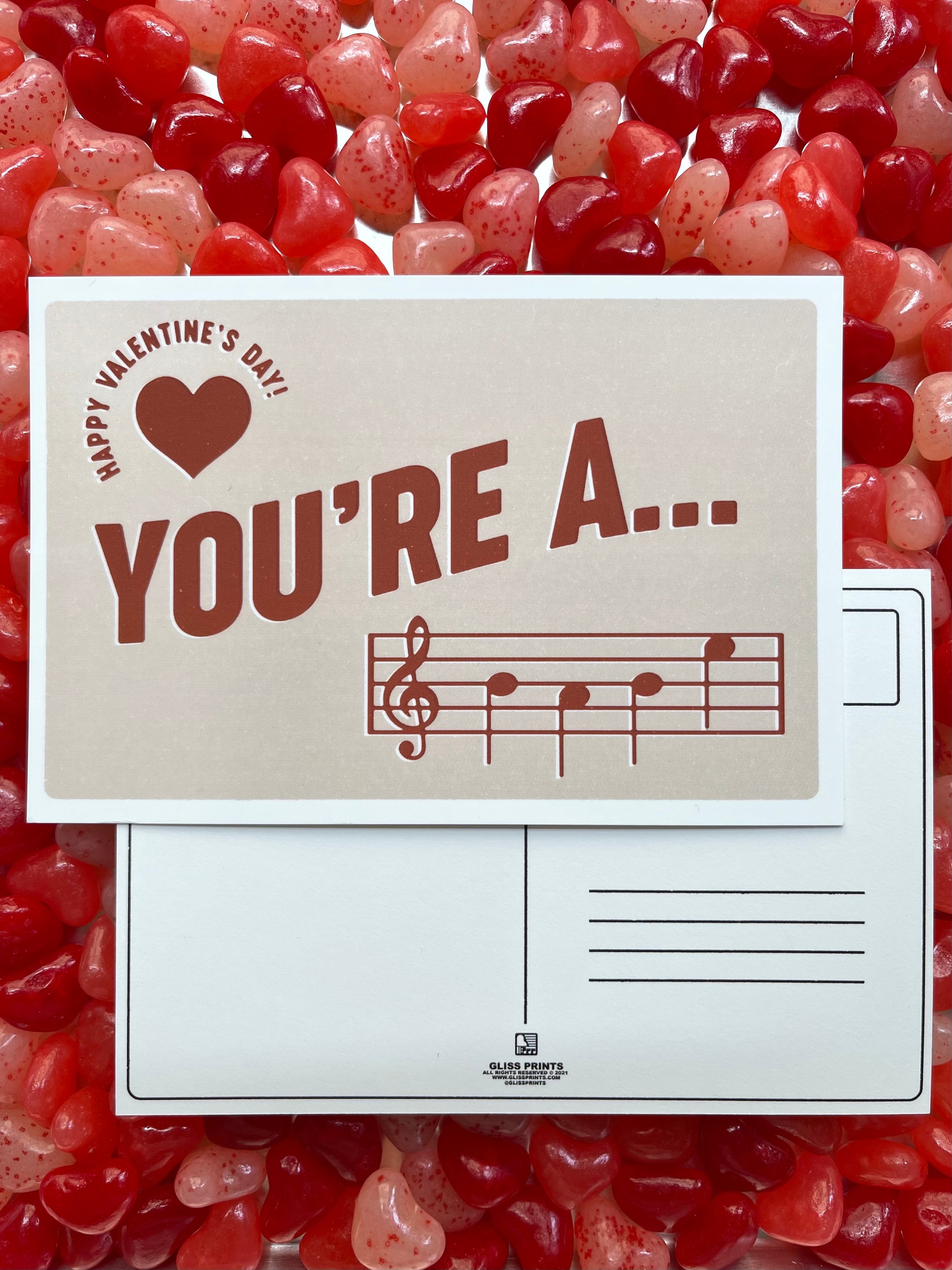 You're A Babe! Valentine's Day Music Postcard