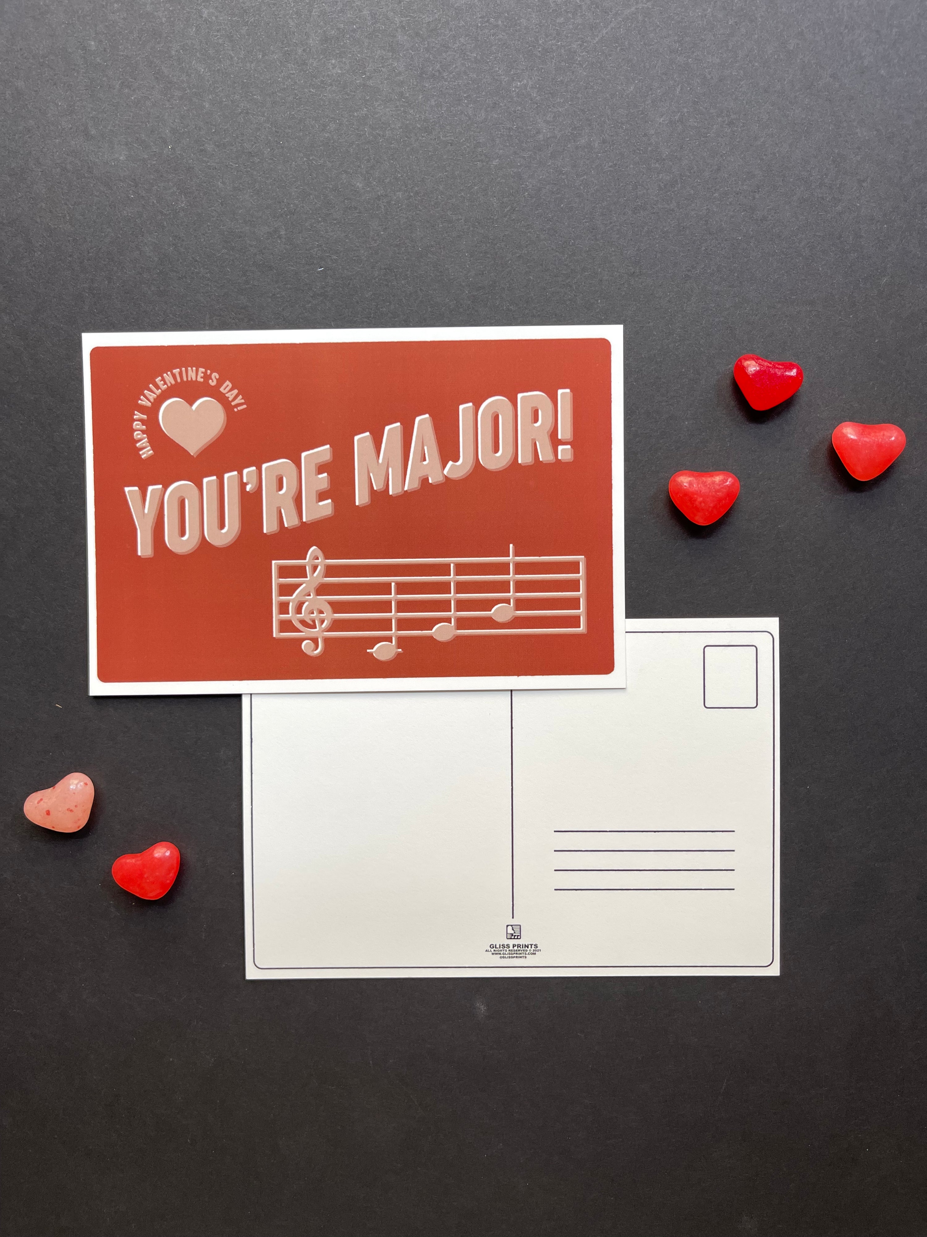 Valentine's Day Music Postcard Set of 3