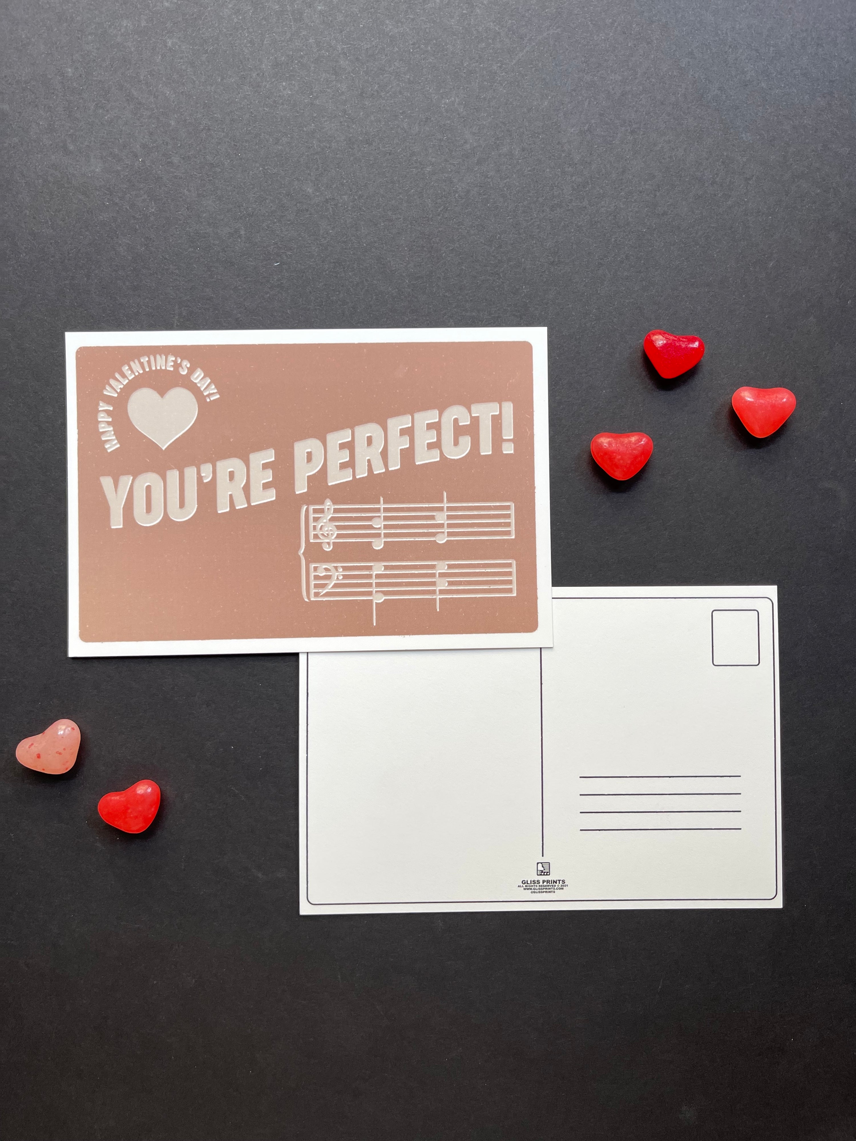 Valentine's Day Music Postcard Set of 3