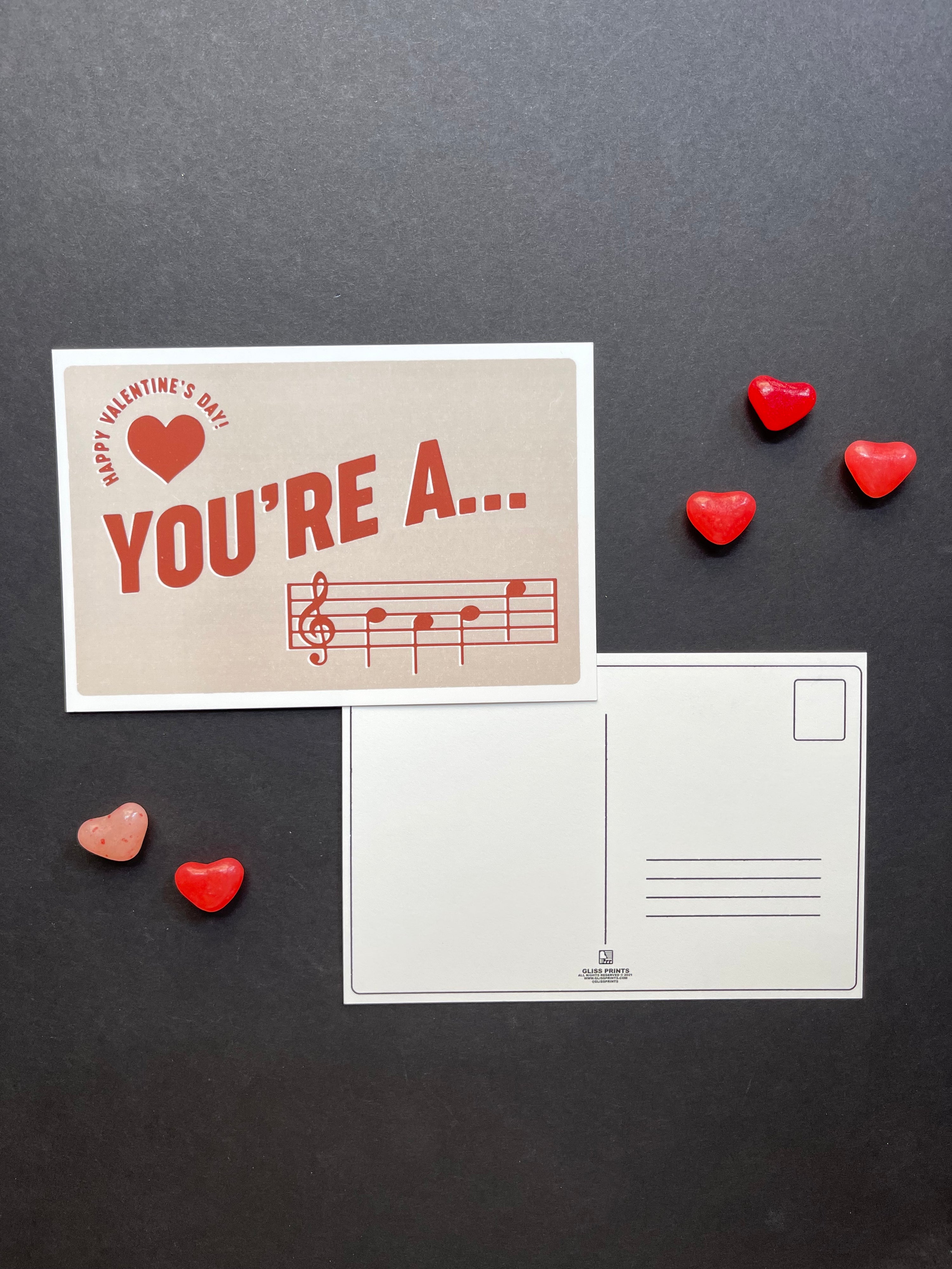 Valentine's Day Music Postcard Set of 3
