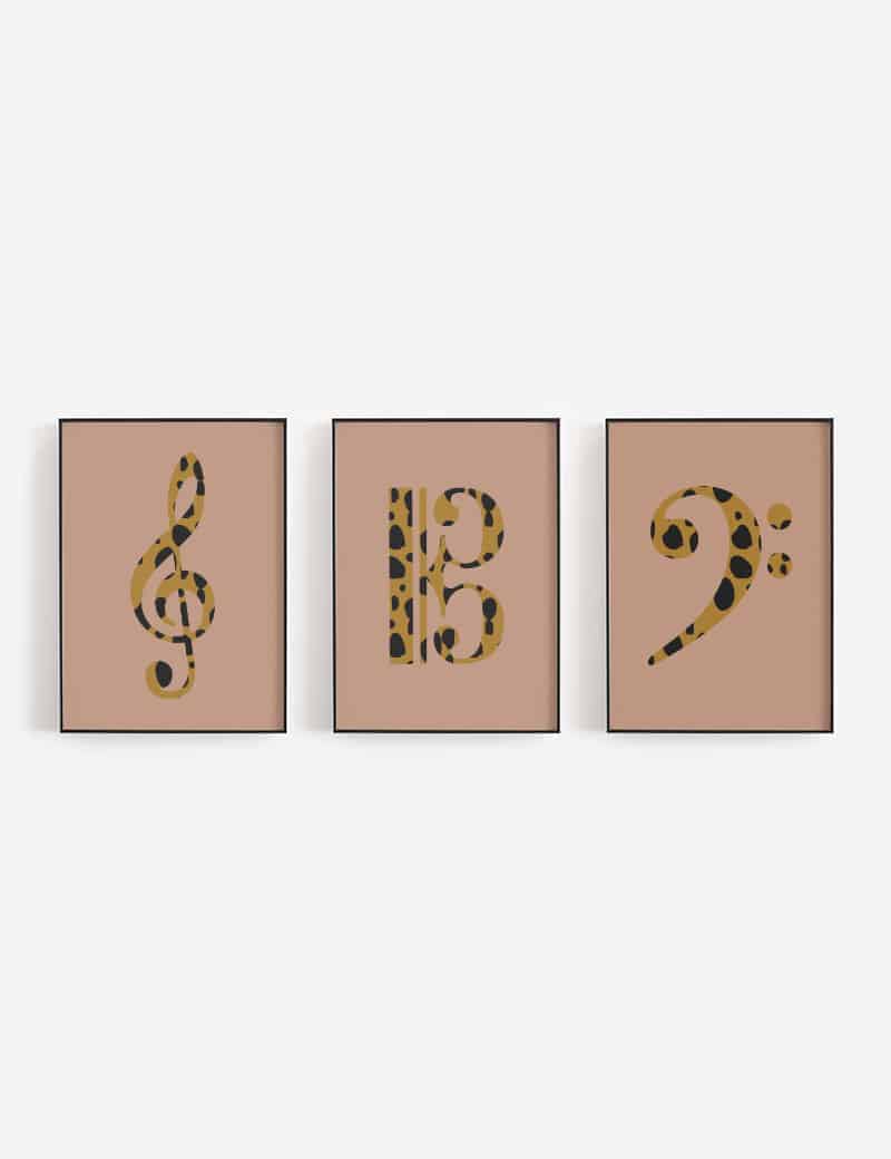 Treble Clef Animal Print, Music Art Poster