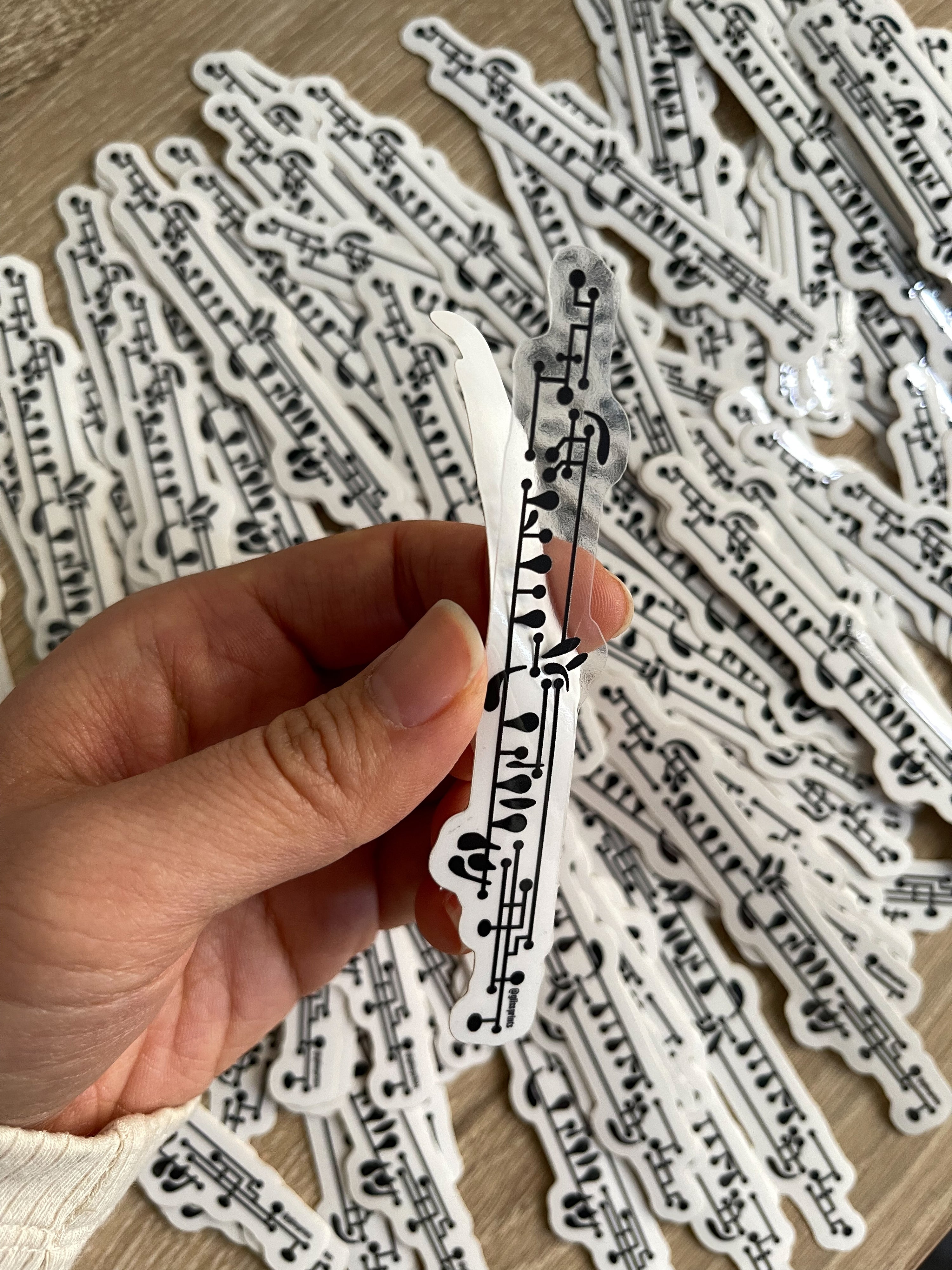 Oboe Keys Clear Sticker