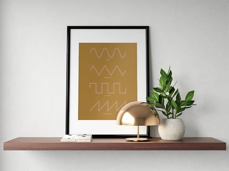 Synthesizer Waveform Poster, Yellow