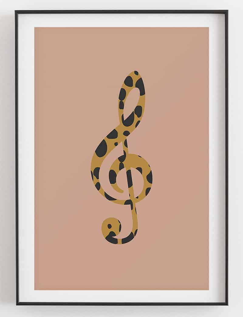 Treble Clef Animal Print, Music Art Poster