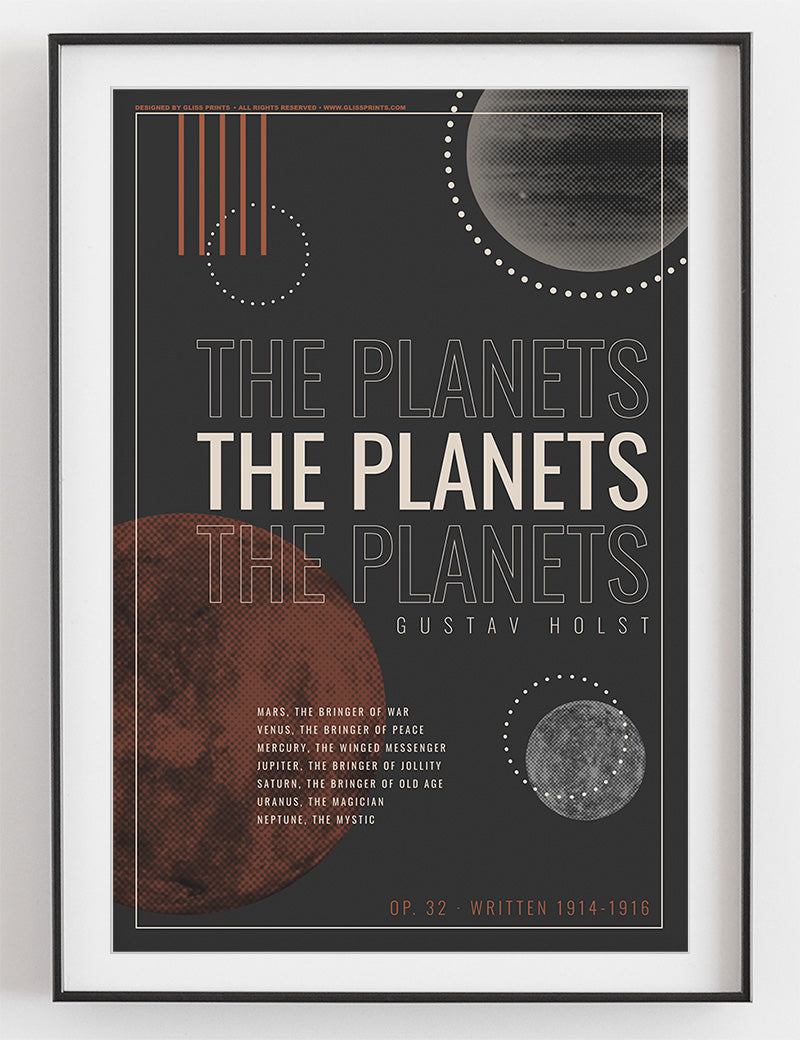 Gustav Holst, The Planets Op. 32 Poster – Gliss Prints