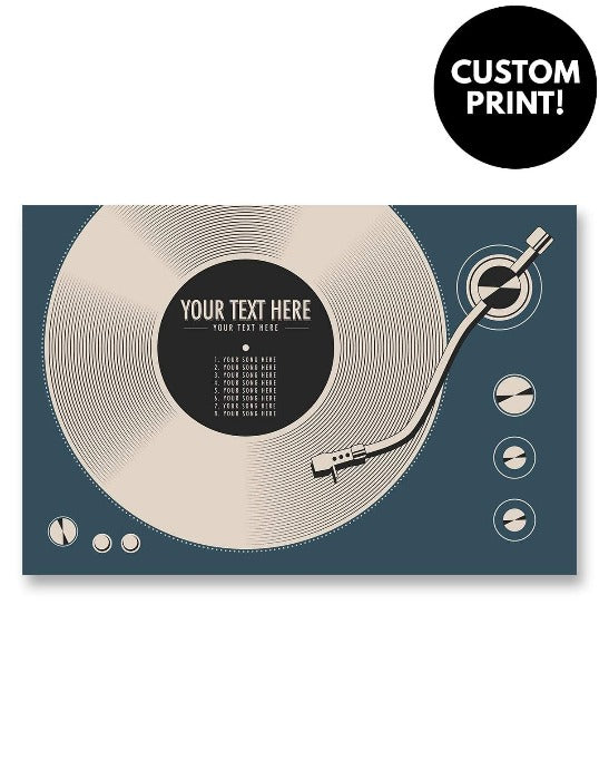 Custom Vinyl Record Poster | Personalized Print, Blue