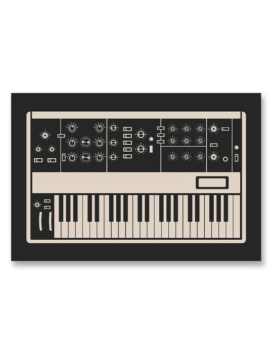 Moog Minimoog Synthesizer Poster Black