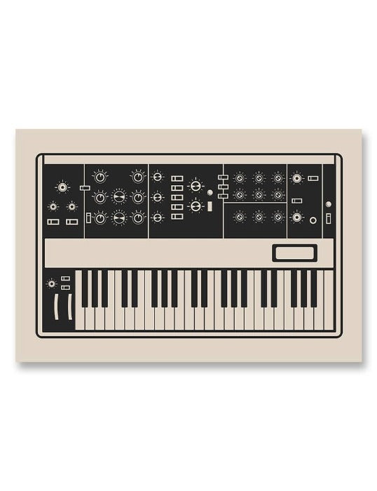 Moog Minimoog Synthesizer Poster Cream