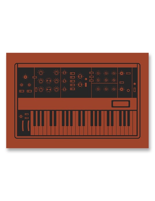Moog Minimoog Synthesizer Poster Red