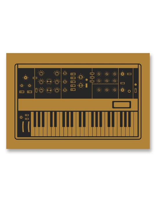 Moog Minimoog Synthesizer Poster Yellow