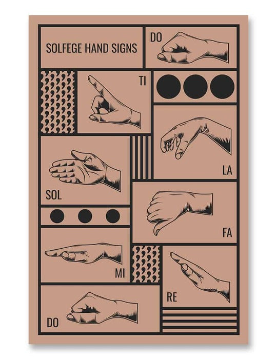 Solfege Hand Sign Poster Pink