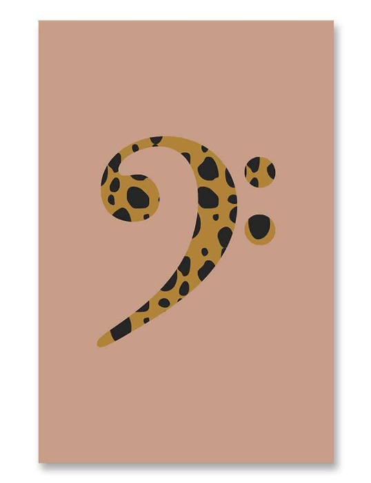 Bass Clef Poster Animal Print