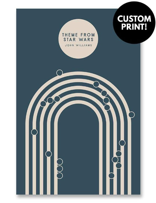 Custom Music Notation Poster Blue