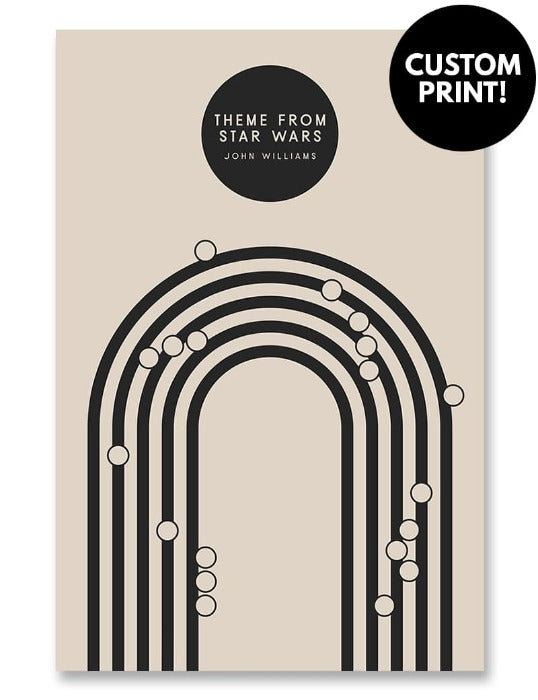 Custom Music Notation Poster Cream