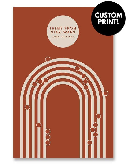 Custom Music Notation Poster Red