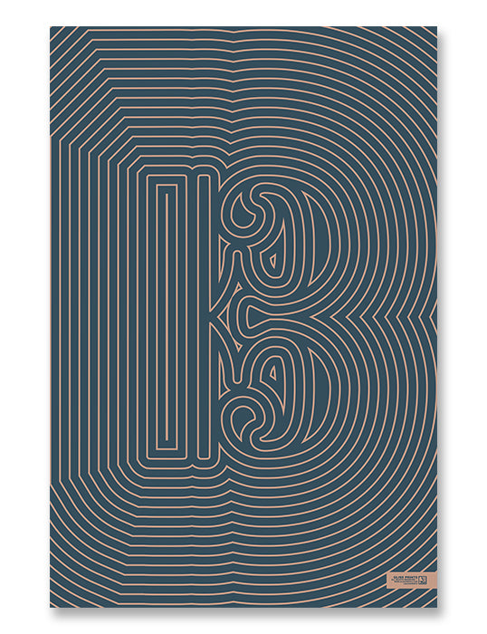 Alto/Tenor Clef Poster, Striped Pattern Blue