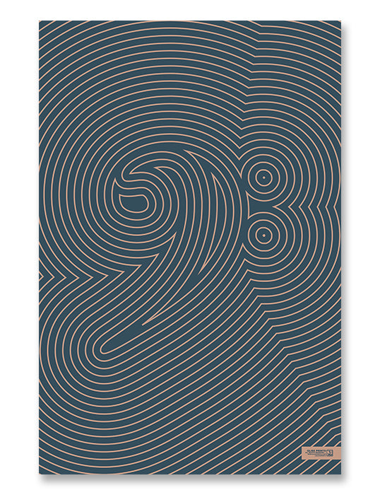 Bass Clef Poster, Striped Pattern Blue