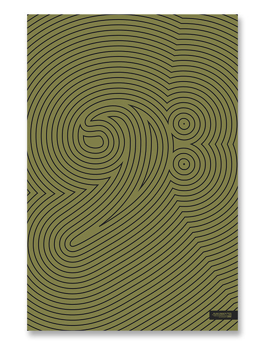 Bass Clef Poster, Striped Pattern Green