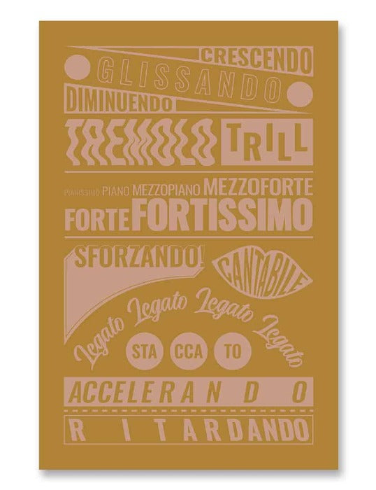 Music Terms Poster Yellow