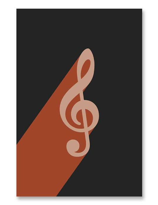 Treble Clef Music Poster Black
