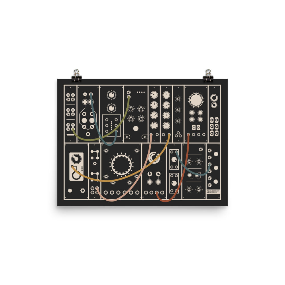Modular Synthesizer Poster, Eurorack Inspired Print, Black – Gliss Prints