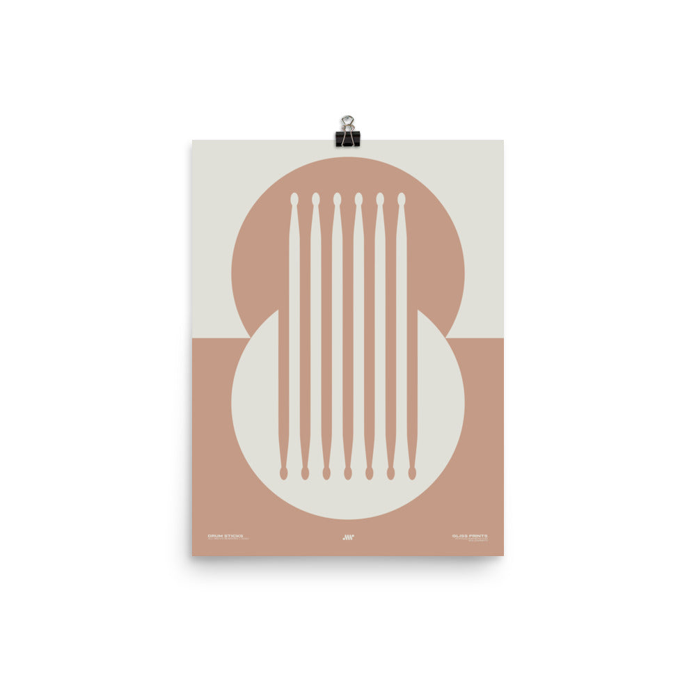 Drum Sticks Minimal Poster, Pink
