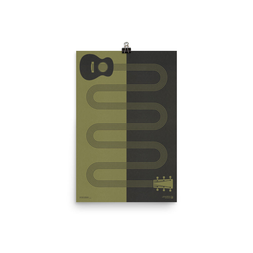 Guitar Strings Print, Green
