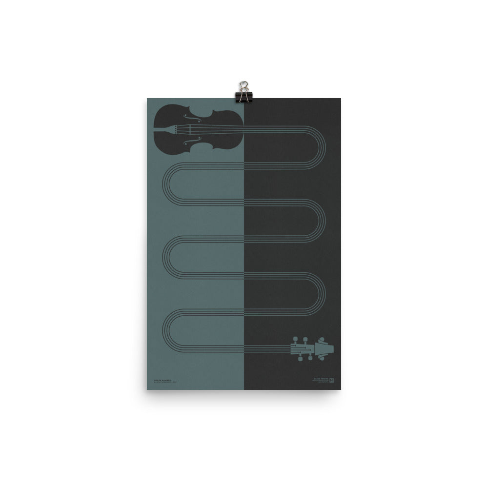 Violin Strings Art Print, Blue