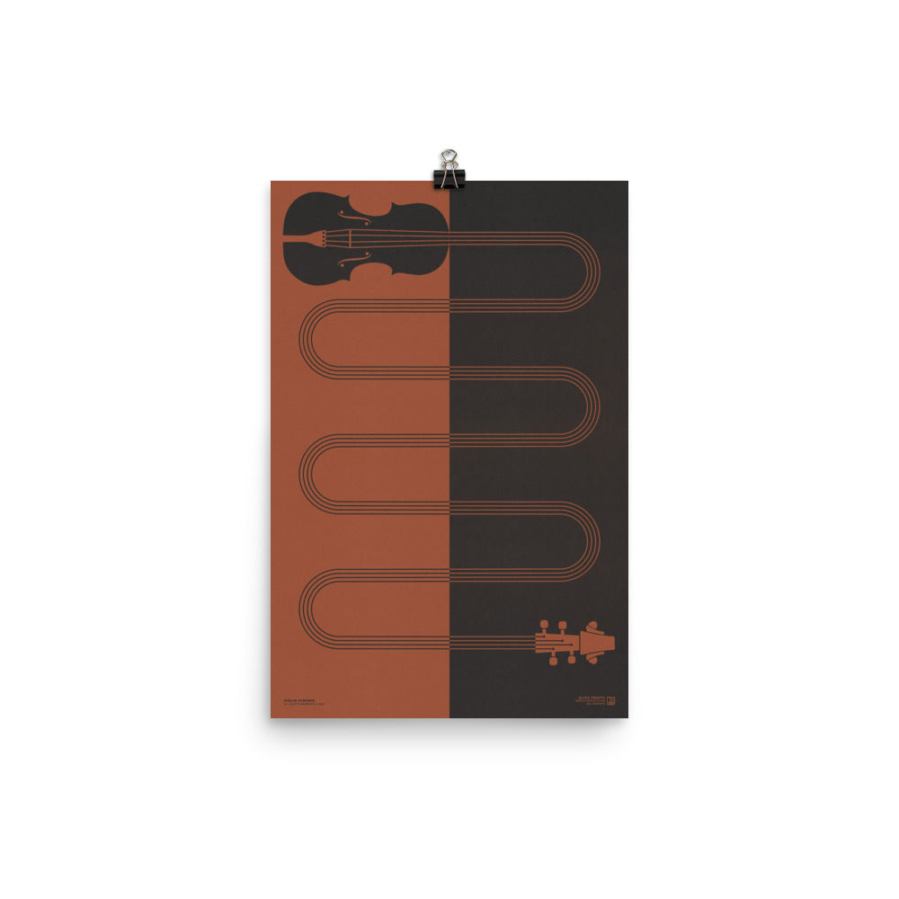 Violin Strings Art Print, Red