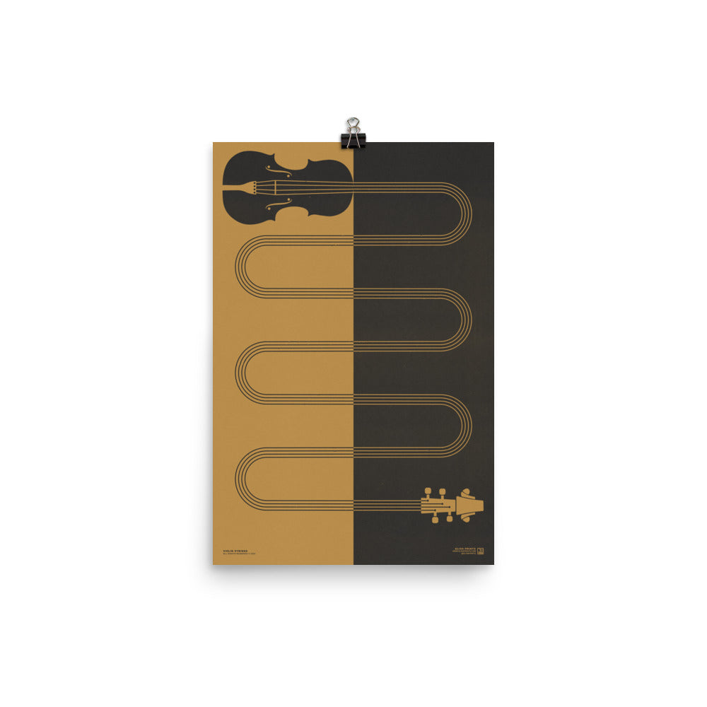 Violin Strings Art Print, Yellow