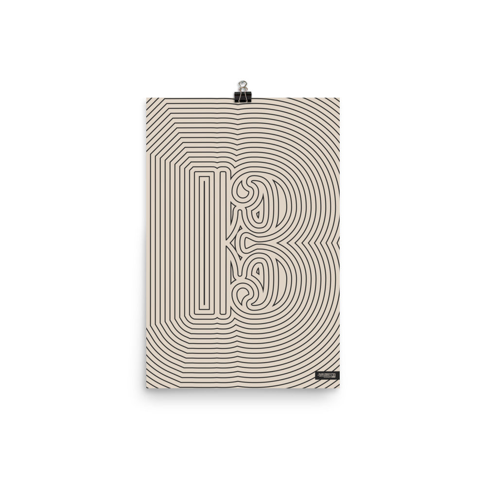 Alto/Tenor Clef Poster, Striped Pattern Cream