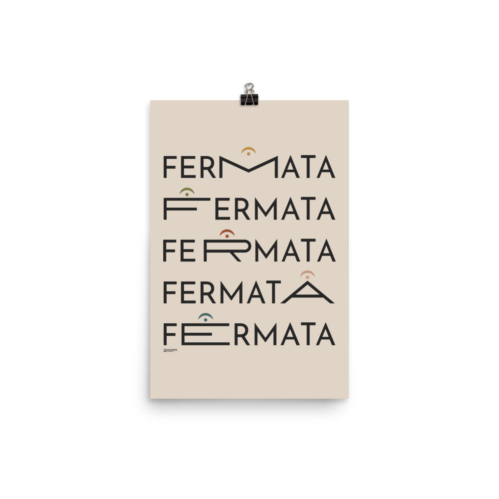Fermata Typography Print, Cream