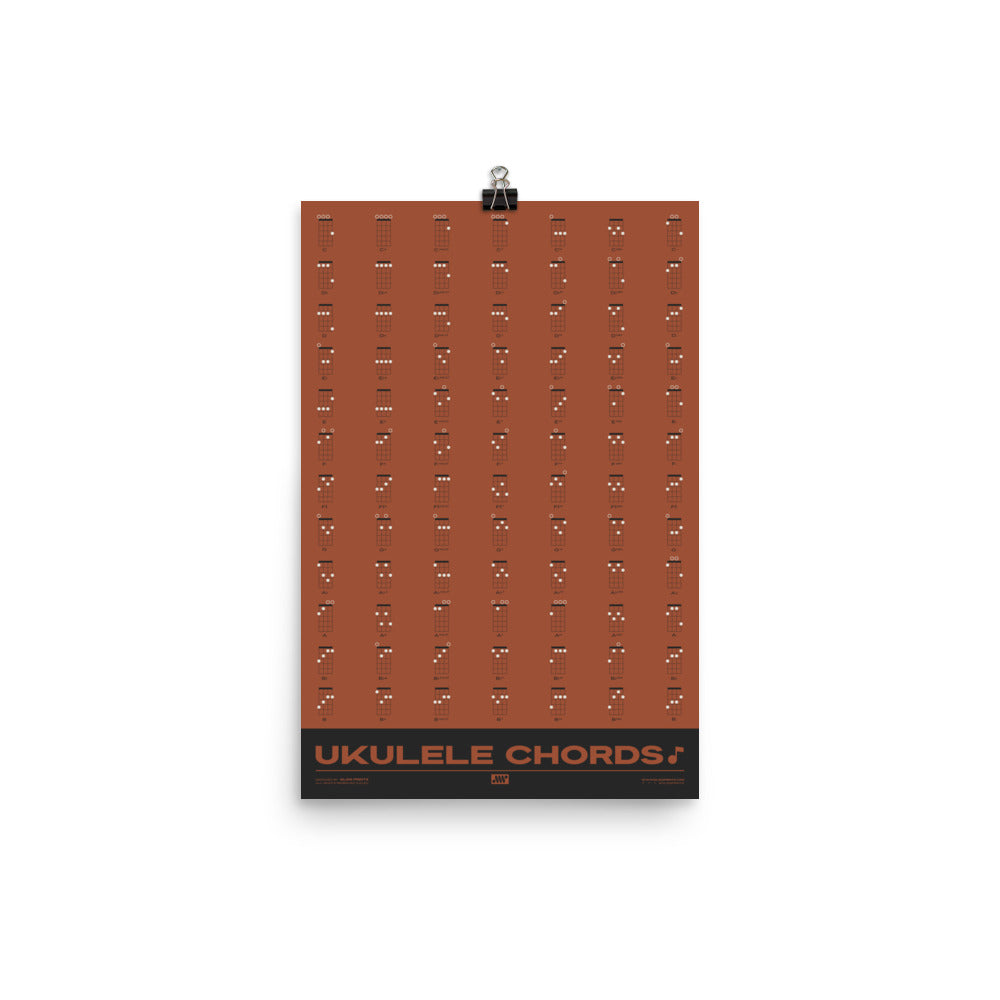 Ukulele Chord Chart, Red