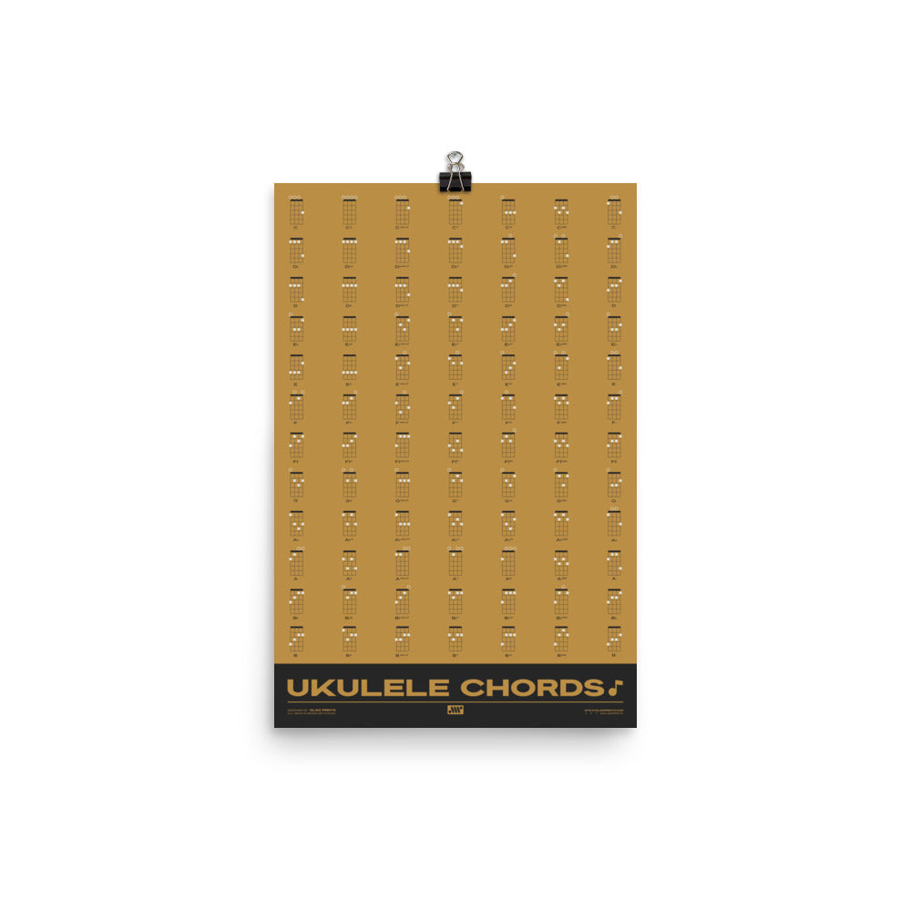 Ukulele Chord Chart, Yellow