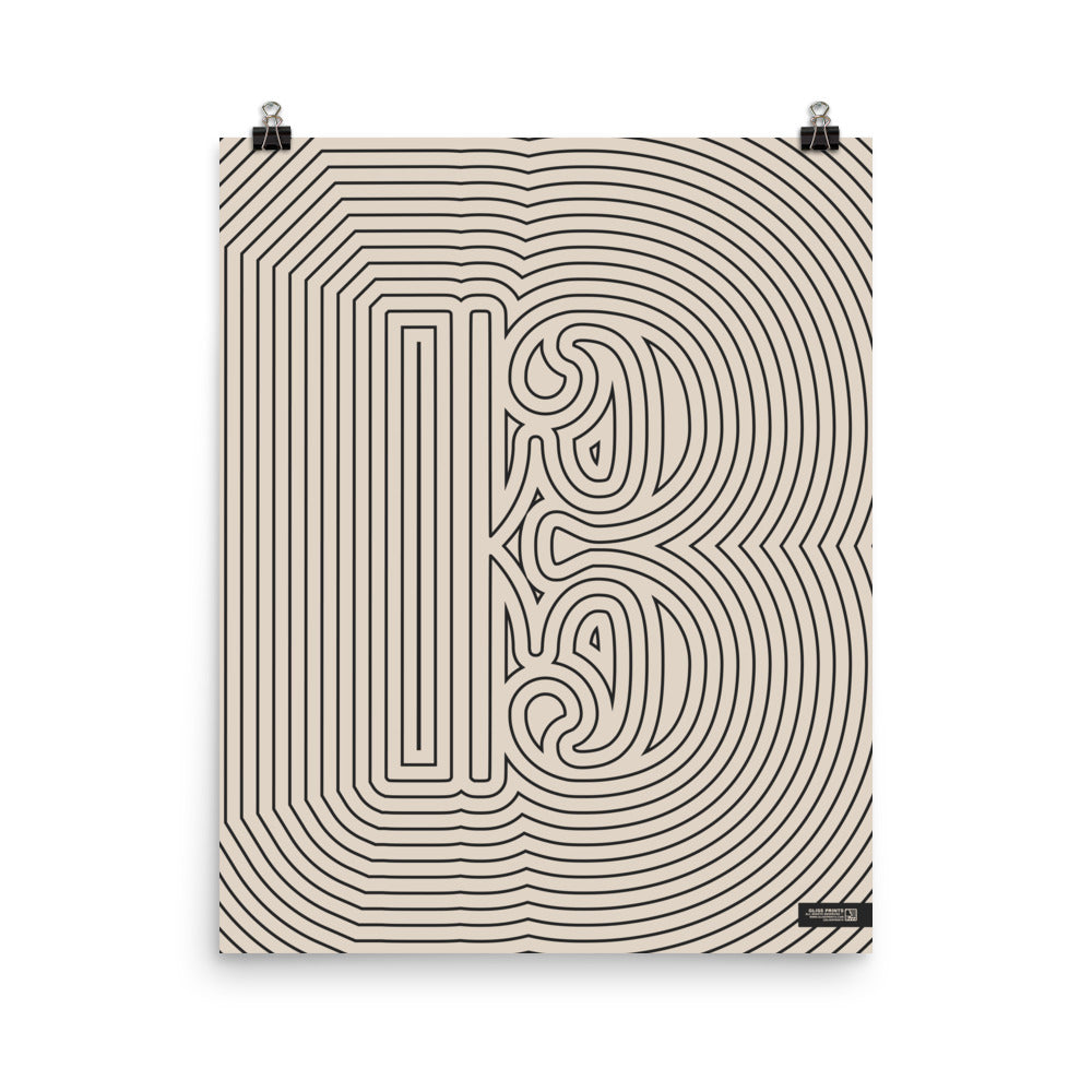 Alto/Tenor Clef Poster, Striped Pattern Cream