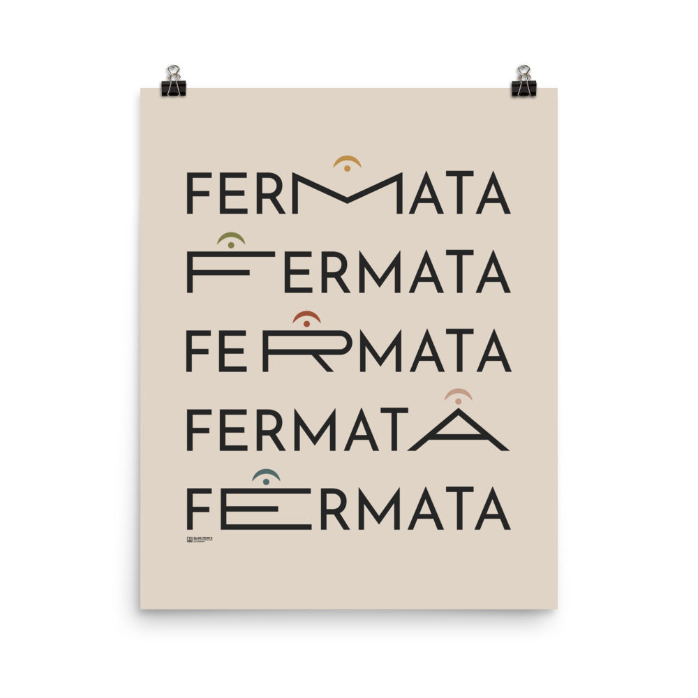 Fermata Typography Print, Cream