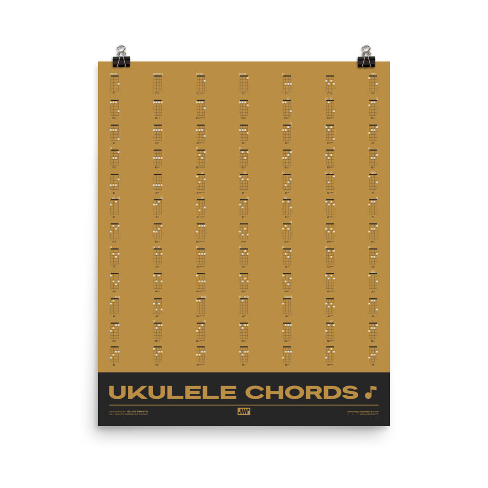 Ukulele Chord Chart, Yellow